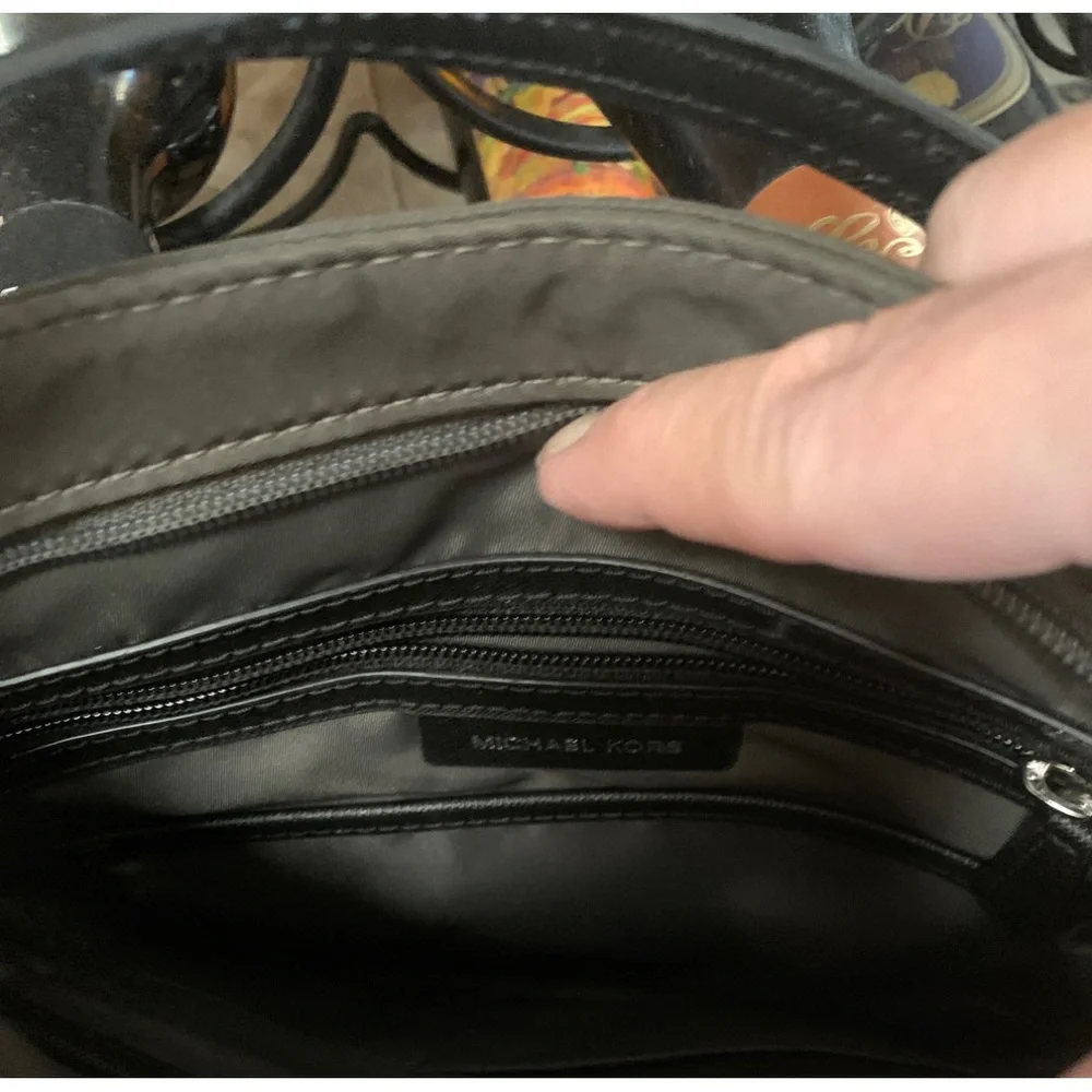 Michael Kors Black Vinyl Shoulderbag